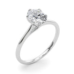 Elegant Solitaire Oval Engagement Ring Setting - 1 ct tw, 14kt White Gold