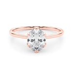 Elegant Solitaire Oval Engagement Ring Setting - 1 ct tw, 14kt White Gold
