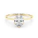Elegant Solitaire Oval Engagement Ring Setting - 1 ct tw, 14kt White Gold