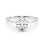 Elegant Solitaire Oval Engagement Ring Setting - 1 ct tw, 14kt White Gold