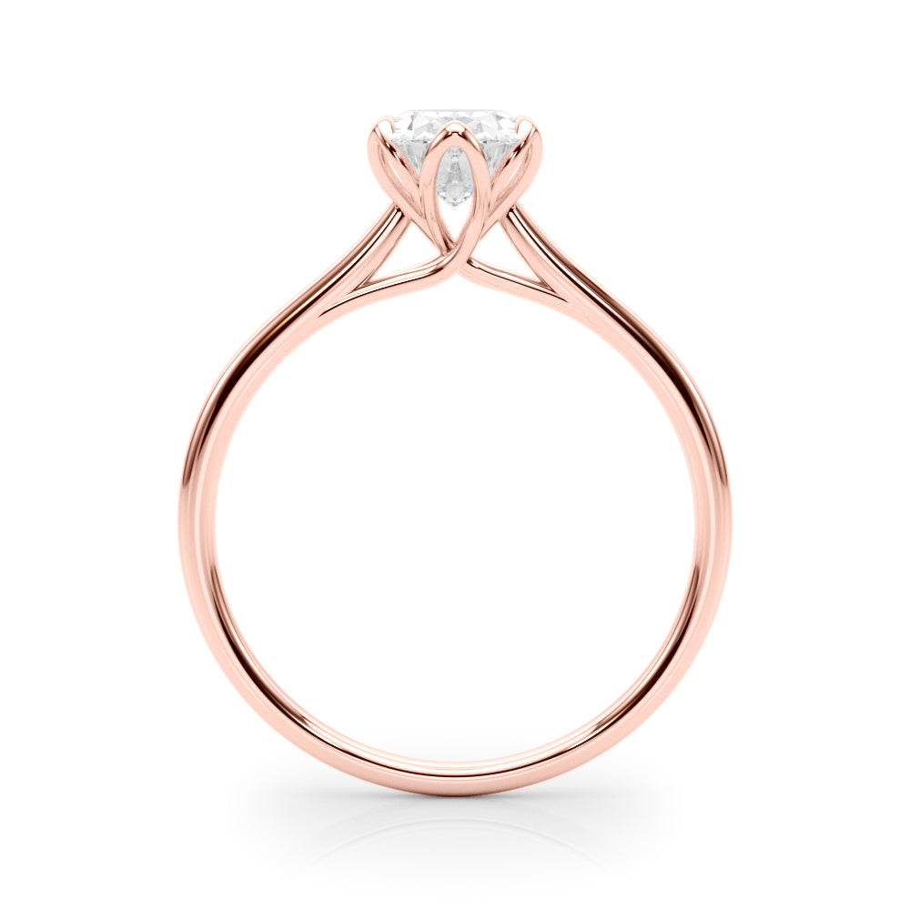 Elegant Solitaire Oval Engagement Ring Setting - 1 ct tw, 14kt White Gold