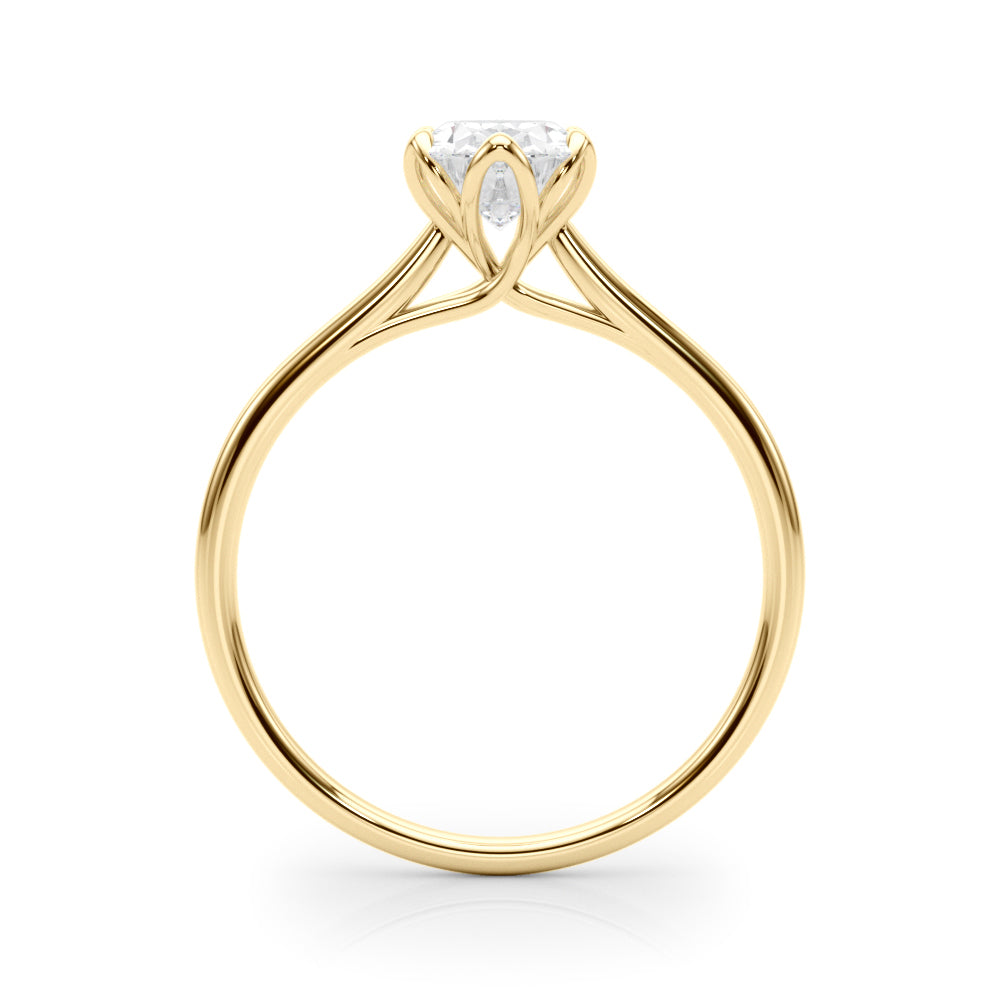 Elegant Solitaire Oval Engagement Ring Setting - 1 ct tw, 14kt White Gold