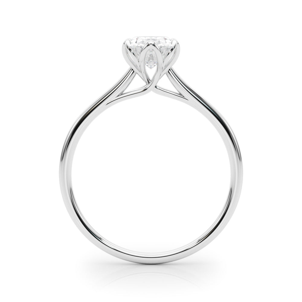 Elegant Solitaire Oval Engagement Ring Setting - 1 ct tw, 14kt White Gold