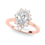 Elegant 14kt White Gold Pear Shape Semi-Mount Fashion Ring - Style 