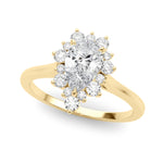 Elegant 14kt White Gold Pear Shape Semi-Mount Fashion Ring - Style 