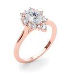 Elegant 14kt White Gold Pear Shape Semi-Mount Fashion Ring - Style 