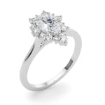 Elegant 14kt White Gold Pear Shape Semi-Mount Fashion Ring - Style 
