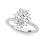 Elegant 14kt White Gold Pear Shape Semi-Mount Fashion Ring - Style 