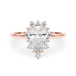 Elegant 14kt White Gold Pear Shape Semi-Mount Fashion Ring - Style 