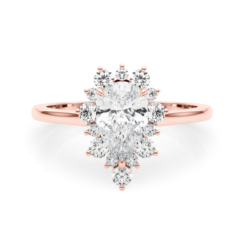 Elegant 14kt White Gold Pear Shape Semi-Mount Fashion Ring - Style 