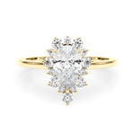 Elegant 14kt White Gold Pear Shape Semi-Mount Fashion Ring - Style 