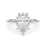 Elegant 14kt White Gold Pear Shape Semi-Mount Fashion Ring - Style 