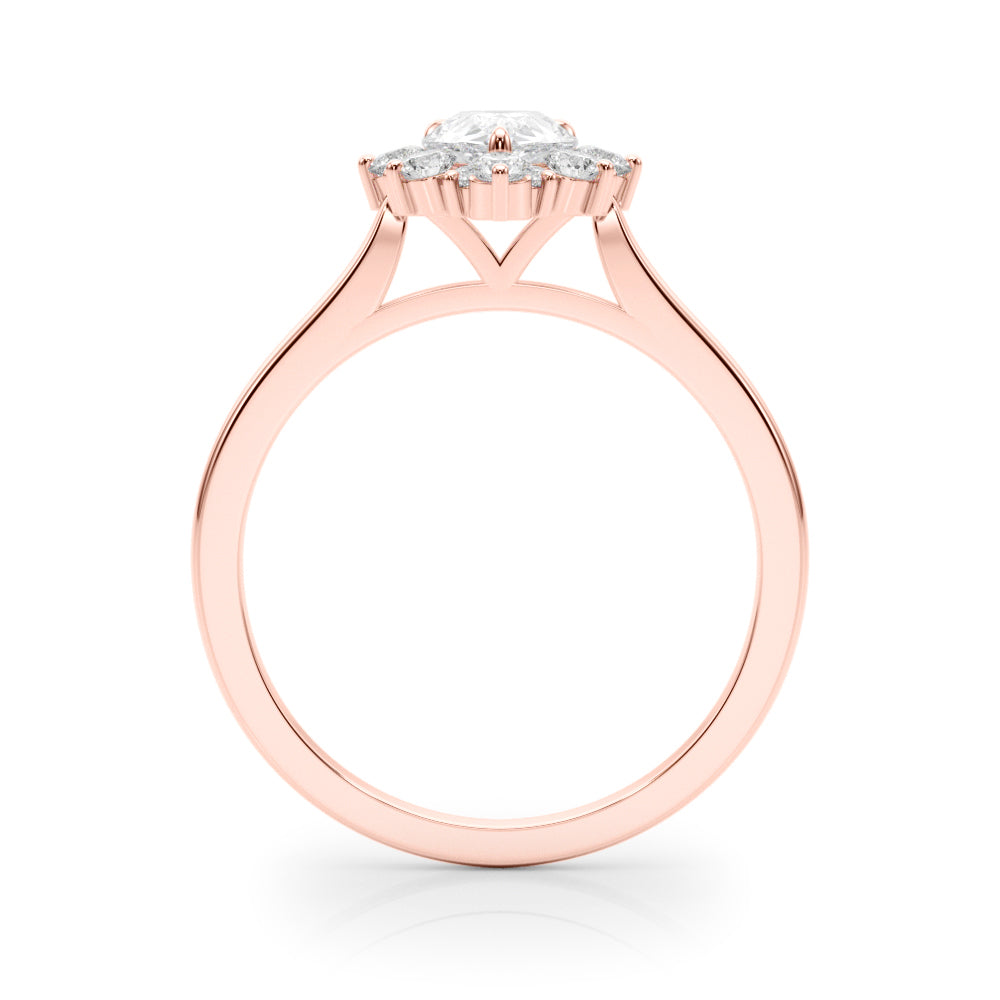 Elegant 14kt White Gold Pear Shape Semi-Mount Fashion Ring - Style 