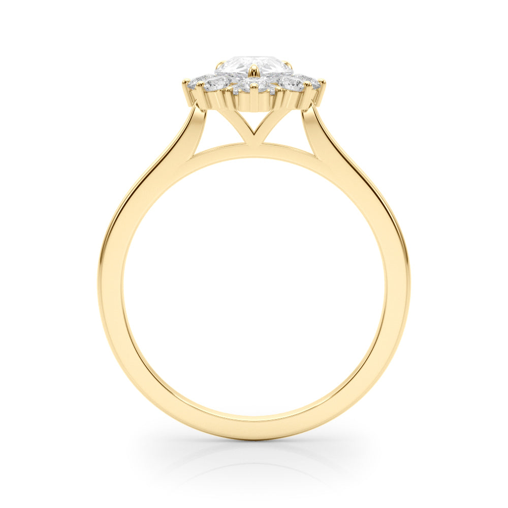Elegant 14kt White Gold Pear Shape Semi-Mount Fashion Ring - Style 