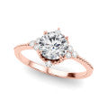 14k White Gold 1 Carat Round Solitaire Engagement Ring Setting (Style 