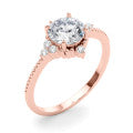 14k White Gold 1 Carat Round Solitaire Engagement Ring Setting (Style 