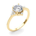 14k White Gold 1 Carat Round Solitaire Engagement Ring Setting (Style 