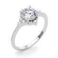 14k White Gold 1 Carat Round Solitaire Engagement Ring Setting (Style 