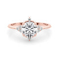 14k White Gold 1 Carat Round Solitaire Engagement Ring Setting (Style 