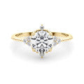 14k White Gold 1 Carat Round Solitaire Engagement Ring Setting (Style 