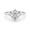 14k White Gold 1 Carat Round Solitaire Engagement Ring Setting (Style 