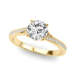 Exquisite 14k White Gold Round Cut Solitaire Engagement Ring Setting - 1 CTW