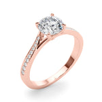 Exquisite 14k White Gold Round Cut Solitaire Engagement Ring Setting - 1 CTW