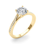 Exquisite 14k White Gold Round Cut Solitaire Engagement Ring Setting - 1 CTW