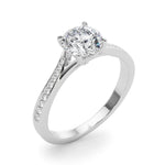 Exquisite 14k White Gold Round Cut Solitaire Engagement Ring Setting - 1 CTW