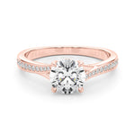 Exquisite 14k White Gold Round Cut Solitaire Engagement Ring Setting - 1 CTW