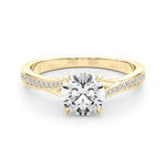 Exquisite 14k White Gold Round Cut Solitaire Engagement Ring Setting - 1 CTW