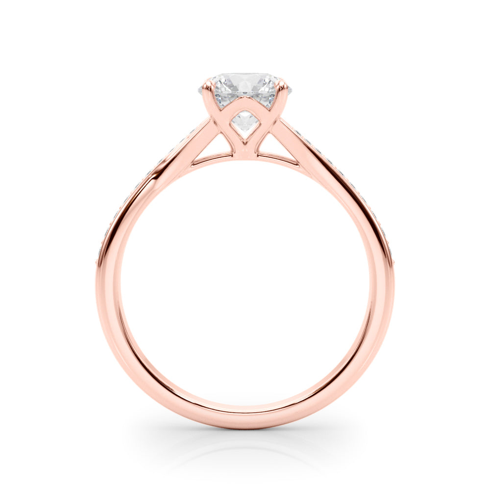 Exquisite 14k White Gold Round Cut Solitaire Engagement Ring Setting - 1 CTW