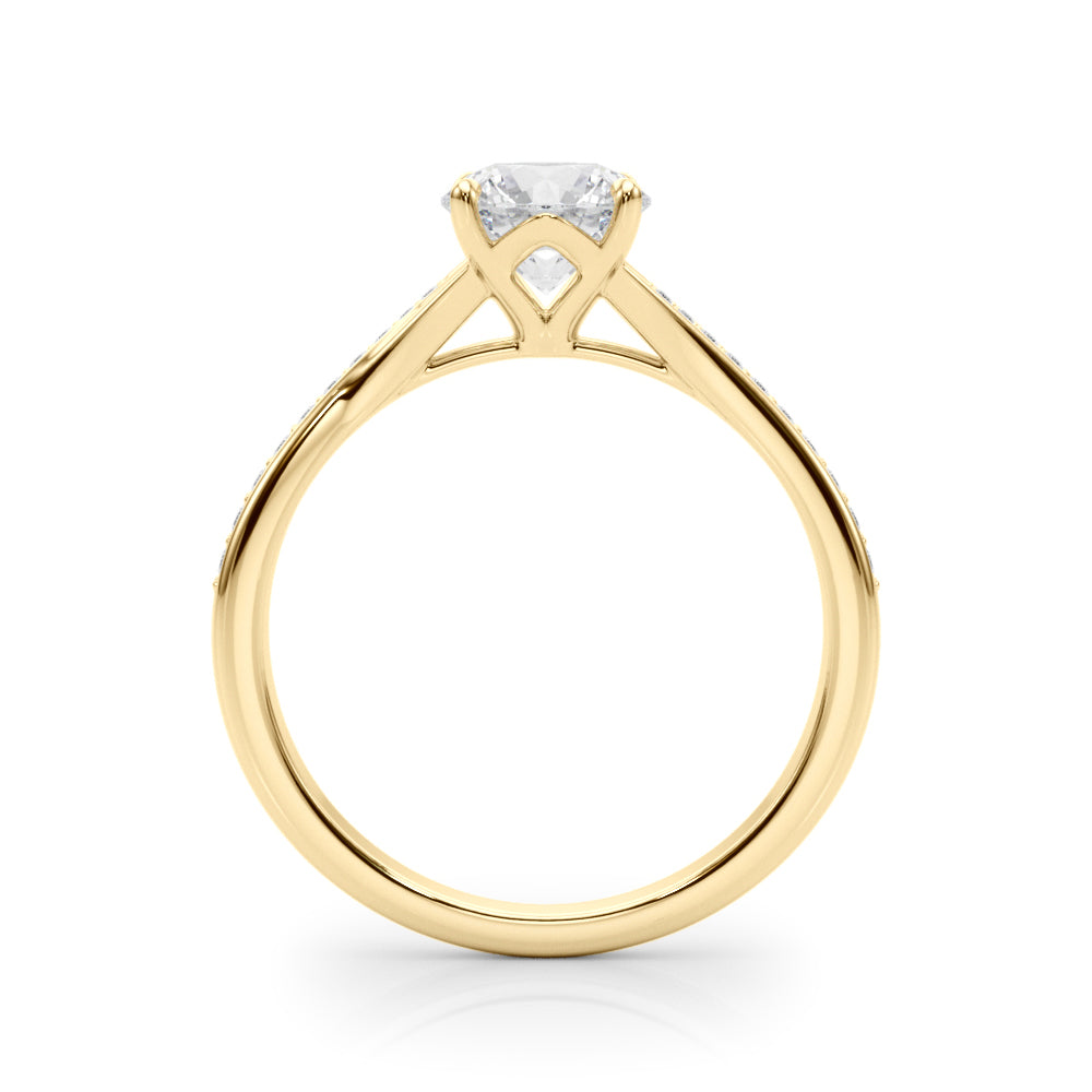 Exquisite 14k White Gold Round Cut Solitaire Engagement Ring Setting - 1 CTW