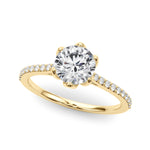 Elegant 14k White Gold Semi-Mount Ring with 1/6 ct TW SI1-SI2, G-H Diamond Accents - Designed for a 1 ct Round Center Stone
