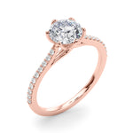 Elegant 14k White Gold Semi-Mount Ring with 1/6 ct TW SI1-SI2, G-H Diamond Accents - Designed for a 1 ct Round Center Stone