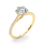 Elegant 14k White Gold Semi-Mount Ring with 1/6 ct TW SI1-SI2, G-H Diamond Accents - Designed for a 1 ct Round Center Stone