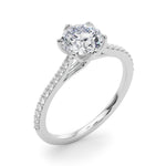 Elegant 14k White Gold Semi-Mount Ring with 1/6 ct TW SI1-SI2, G-H Diamond Accents - Designed for a 1 ct Round Center Stone