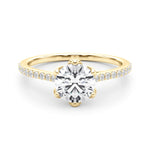 Elegant 14k White Gold Semi-Mount Ring with 1/6 ct TW SI1-SI2, G-H Diamond Accents - Designed for a 1 ct Round Center Stone