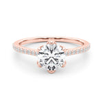Elegant 14k White Gold Semi-Mount Ring with 1/6 ct TW SI1-SI2, G-H Diamond Accents - Designed for a 1 ct Round Center Stone
