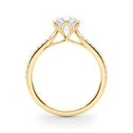 Elegant 14k White Gold Semi-Mount Ring with 1/6 ct TW SI1-SI2, G-H Diamond Accents - Designed for a 1 ct Round Center Stone
