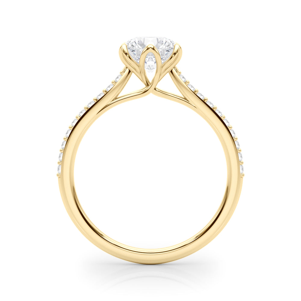 Elegant 14k White Gold Semi-Mount Ring with 1/6 ct TW SI1-SI2, G-H Diamond Accents - Designed for a 1 ct Round Center Stone
