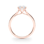 Elegant 14k White Gold Semi-Mount Ring with 1/6 ct TW SI1-SI2, G-H Diamond Accents - Designed for a 1 ct Round Center Stone