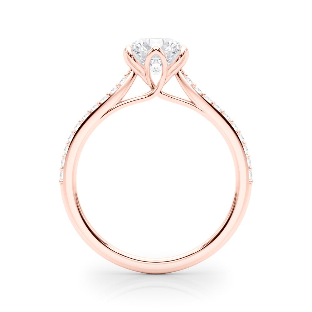 Elegant 14k White Gold Semi-Mount Ring with 1/6 ct TW SI1-SI2, G-H Diamond Accents - Designed for a 1 ct Round Center Stone