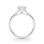 Elegant 14k White Gold Semi-Mount Ring with 1/6 ct TW SI1-SI2, G-H Diamond Accents - Designed for a 1 ct Round Center Stone
