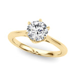Elegant 14kt White Gold Solitaire Round Engagement Ring Setting (1 ct TW Center Stone Compatible)