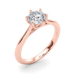 Elegant 14kt White Gold Solitaire Round Engagement Ring Setting (1 ct TW Center Stone Compatible)