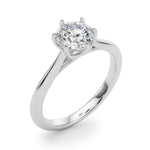 Elegant 14kt White Gold Solitaire Round Engagement Ring Setting (1 ct TW Center Stone Compatible)