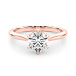 Elegant 14kt White Gold Solitaire Round Engagement Ring Setting (1 ct TW Center Stone Compatible)
