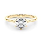 Elegant 14kt White Gold Solitaire Round Engagement Ring Setting (1 ct TW Center Stone Compatible)