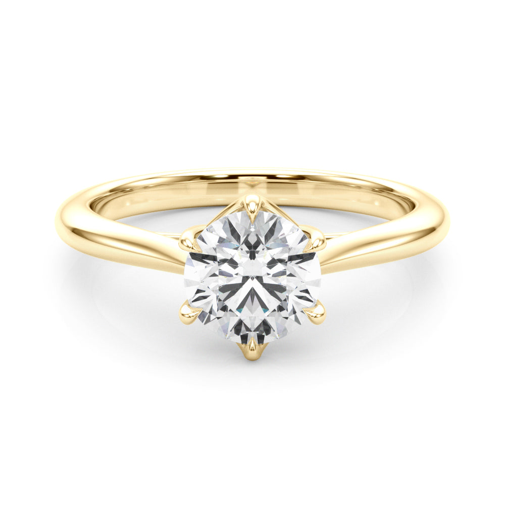 Elegant 14kt White Gold Solitaire Round Engagement Ring Setting (1 ct TW Center Stone Compatible)